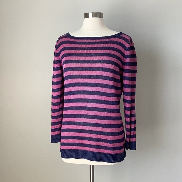 Talbots Linen Long Sleeve Shirt Top L - Picture 7 of 16